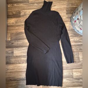 wild fable Black Ribbed Turtleneck Sweater Dress